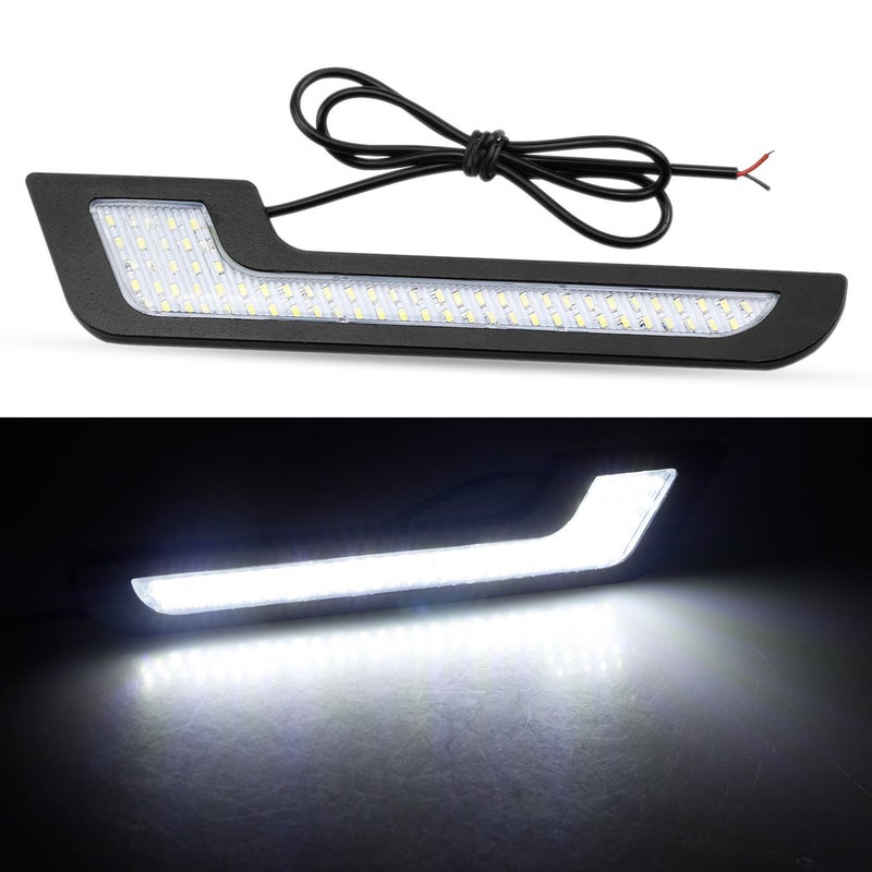 LEADTOPS Daytime Running Lights LED White Light L-Shape Strips 72 SMD Glass Lens with Back Sticker 12V DRL 6W DIY LED Lamp 100% Waterproof (2 Pack) - Image 4
